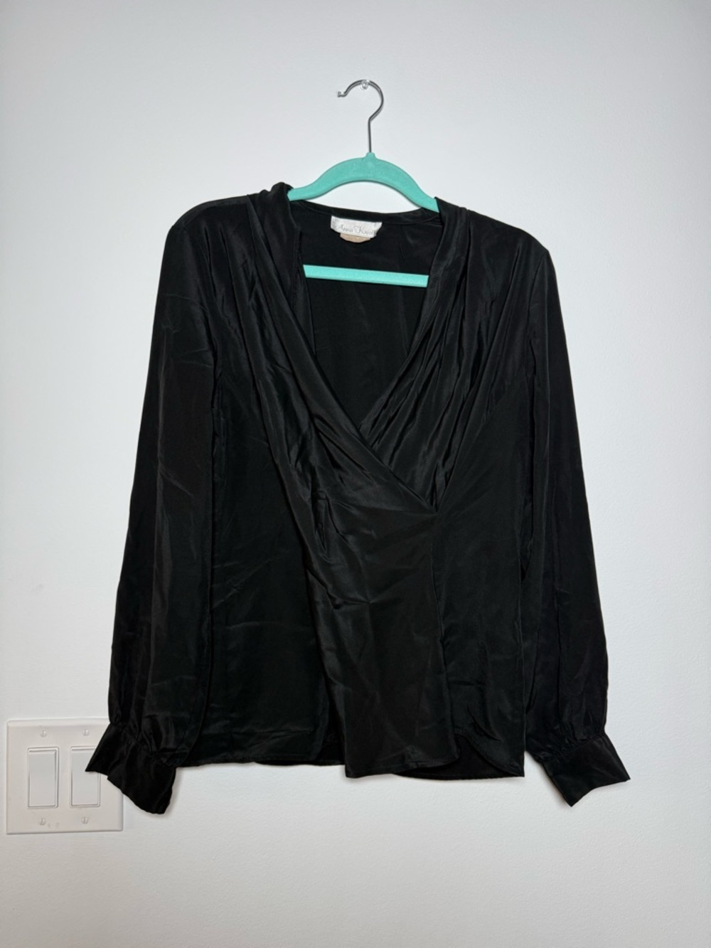 Vintage Silky Blouse - Elegant Long Sleeve